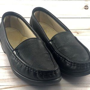 SAS Simplify Black Slip-On Leather Loafer Shoes Women's Size 6 (Narrow Width)